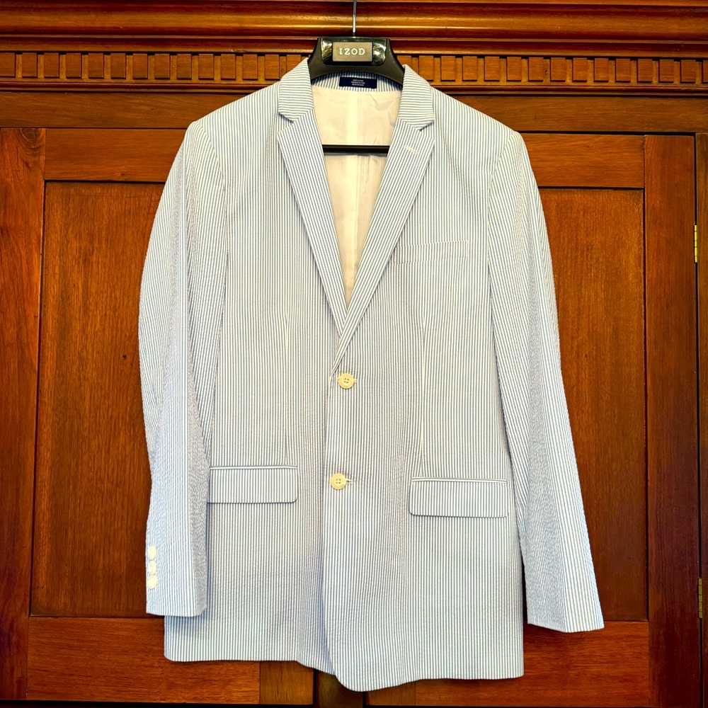 Blue Seersucker Blazer